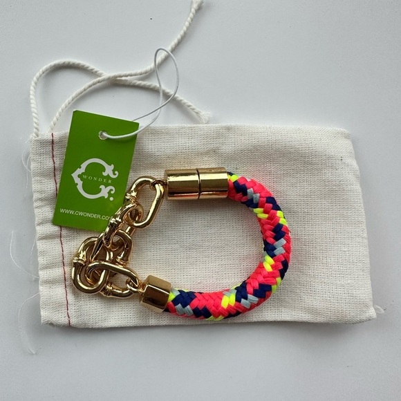 neon rope and gold link bracelet - Picture 3 of 6